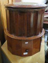 Late 19th Century Mahogany Commode with pull out step and original ceramic bowl. 20 inches tall. M