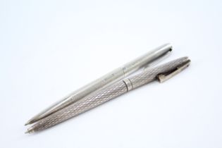 2 x Vintage .925 Sterling Silver Ballpoint Pens / Biros Inc Sheaffer Etc 668559