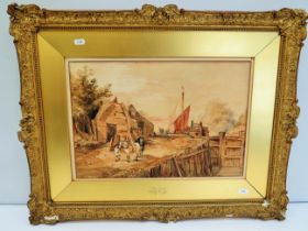 Peter DeWint  (1784-1849) 'The Loch' Housed in a gilt frame which measures 27 x 22 Inches. Frame in 