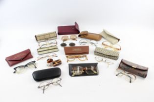 Job Lot Of Assorted Vintage Sunglasses Cased Inc Faux Tortoise Shell Etc 699427