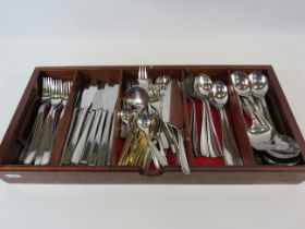 Wooden cutlery tray and WMF cutlery.