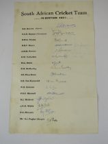 Autographs of The South African cricket team 1951.