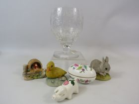 Mixed lot to include a small Plichta wymess style pig, Minton haddon hall egg etc.