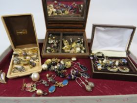 Various vintage earrings including some which are sterling silver.