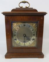 Goldsmiths and silversmiths company london mantle clock with glass panel sides, 13" tall 8" wide and