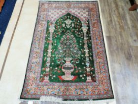 Excellent quality fine eastern Rug with tight weave, fringed edges. Measures 60 x 40 Inches. See ph