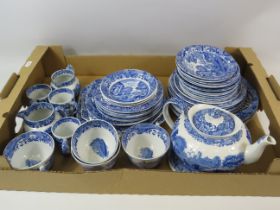 45 Pieces of Spode blue italian dinner and tea wares.
