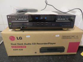 LG Dual Deck Audio CD Recorder/Player CD-R-CD-RW-620 . Original Box. Lights come on when plugged in