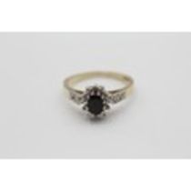 9ct Gold Sapphire & Diamond Cluster Dress Ring (2.5g) 2036261