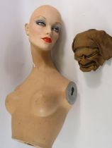 Vintage Dummy head and Torso ( does not stand up on its own) Plus a moulded shammy leather in the