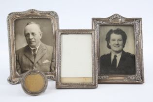 4 x Antique / Vintage Hallmarked STERLING SILVER Photo Frames (417g) 631521