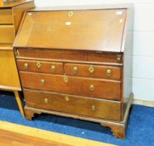 Old Oak Bureau raised on bracket feet it measures H:40 x W:36 x D:20 Inches. See photos. S2