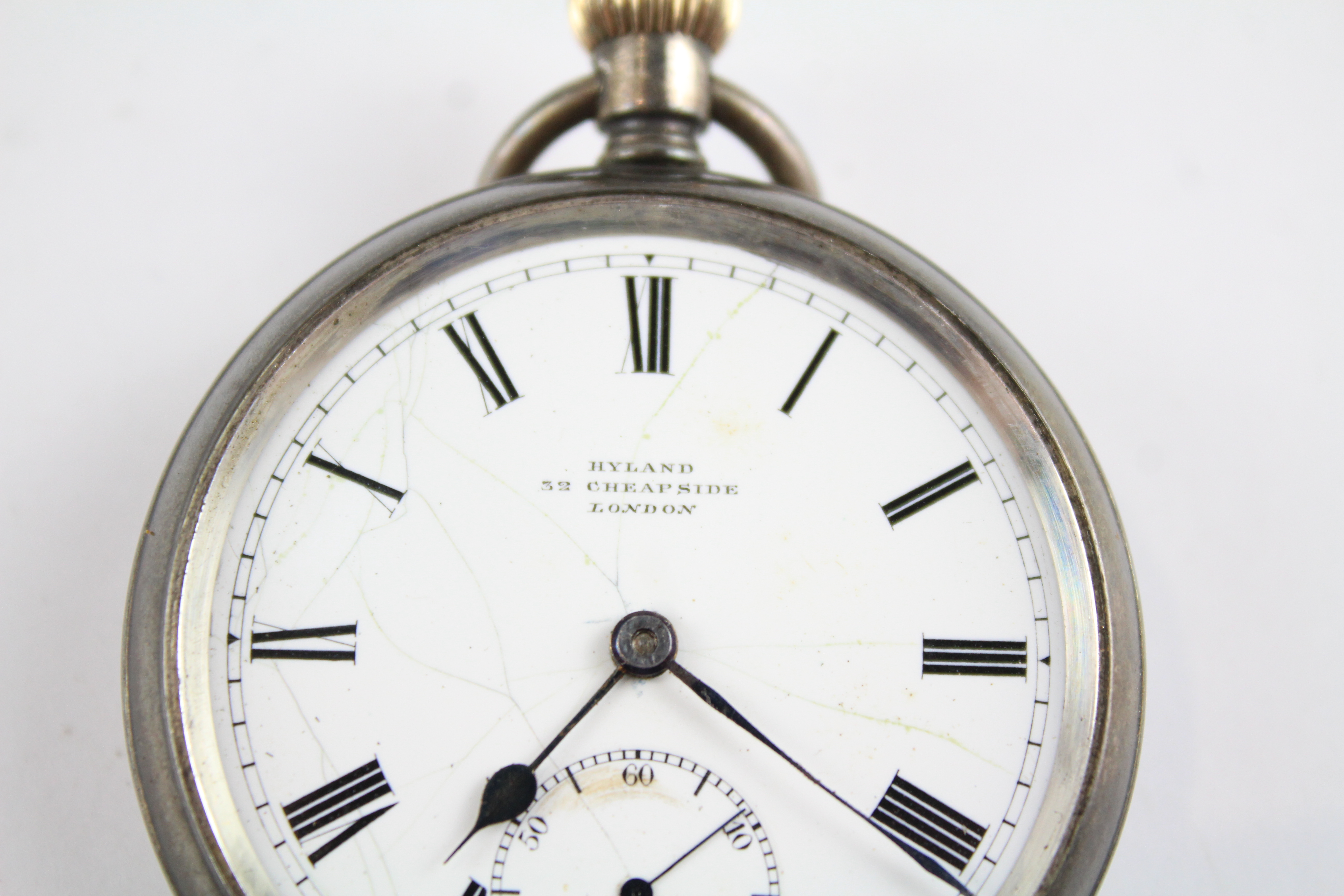 STERLING SILVER Gents Vintage Open Face POCKET WATCH Hand-Wind WORKING 404724 - Image 2 of 5