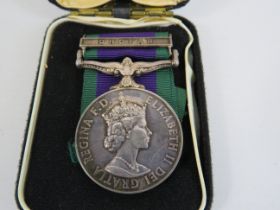 General service medal with Dhofar clip awarded to 24221271 SPR K.M FIRMAGE RE.