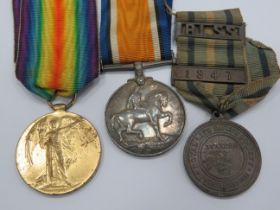 WW1 Victory Medal and 14-18 medal along with a 1947 National Savings Society medal . All awarded to