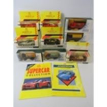 Five Shell die cast classic sports cars plus four Lledo die cast trucks. All boxed and unused. See