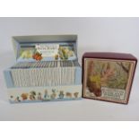 The World of Peter Rabbit Beatrix Potter book set and Paths and burrows game.