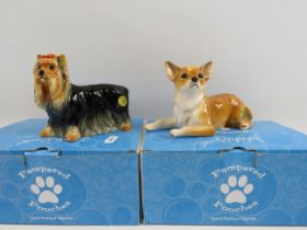 2 John Beswick Pampered pooches figurines. With boxes.