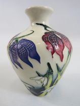 Moorcroft 2004 Alpine Meadows trial vase, approx 4" tall.