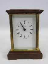 Henley mechanical skeleton mantle clock. 5" tall, non runner for spares or repair.