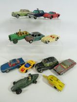 Selection of heavily playworn Corgi and Dinky die cast metal models to include a Crescent Connaught