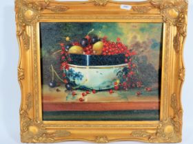 Original Wilf Parker of a still life  Oil on board Framed  which measures approx 15 x 13inches. See 