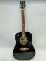 Rikter Six string Accoustic guitar by intermusic. D-2 BK.   See photos. 