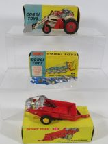 Two Vintage Corgi Agricultural models (numbers 53 & 56) together with a vintage Dinky Manure spreade