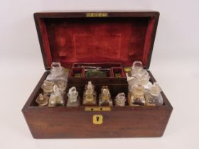 Antique Mahogany medicine / Apothecary box complete with all the bottles and accessories.