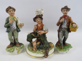 3 Fiorenza Capodimonte figurines one with a box, the tallest been 8.5"