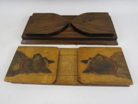 2 Vintage wooden extending book shelves.