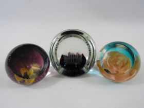 3 Caithness Paperweights including St Pauls Limited edition 229/750,