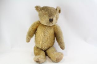 Merrythought Vintage 1930s Mohair Jointed Growler Teddy Bear W/ Button & Label 465909