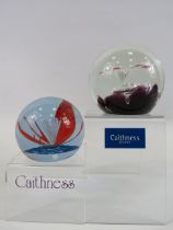 2 Caithness limited edition paperweights "Solitaire" 155/1000 and "Snow flower" 1579/3000.