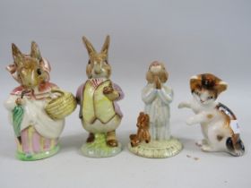 2 Beswick Beatrix Potter figurines a Royal Doulton Bunnykin and Cat.