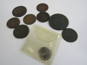 Various old coins to include a William I silver penny in as found condition..