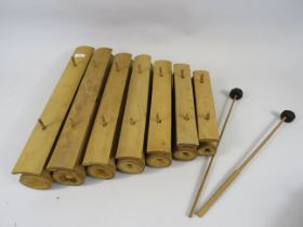 Vintage bamboo xylophone.