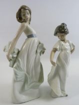 2 Nao figurines Girl and Lady, the tallest measures 10.5".