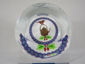 Caithness limited edition paperweight " Robin and kettle" 281/1000.