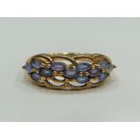 9ct Yellow Gold ring set with multiple Topaz.   Finger size 'P-5 to Q'   2.4g