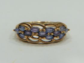 9ct Yellow Gold ring set with multiple Topaz. Finger size 'P-5 to Q' 2.4g