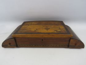 Vintage Marquetry jewellery cigarette box, 18" by 3.5" by 8".