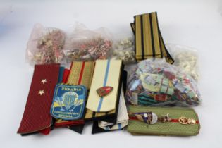 Job Lot Mixed Soviet Russian Insignia Inc. Medal Ribbon Bars - Badges Etc 637574