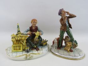 2 Fiorenza Capodimonte figurines with boxes, the tallest been 9.5".