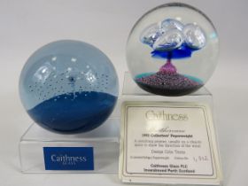 2 Caithness limited edition paperweights "Star Flower" 455/1000 and "Weathervane" edition no 1312.