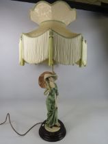 Italian Florence Guiseppe Armani limited edition figural lamp 406/500. with shade.