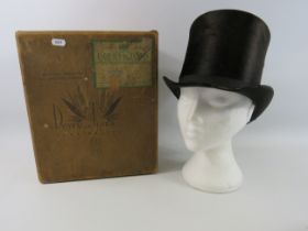 Vintage Coulborn and Hulme Top hat with original Derry and Toms Kensington London box