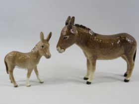 Beswick Donkey and Donkey foal.