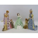 Royal Doulton figurine Kelly and 2 House of Berkley parian figurines.