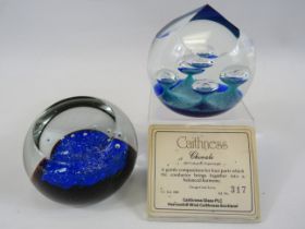 2 Caithness limited edition paperweights "Chorale" 317/1000 and unnamed 1433/3000.